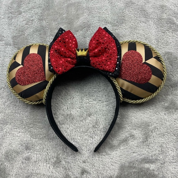 Accessories - Disney Queen of Hearts Custom Made Minnie Mouse Ears Headband Adult Size